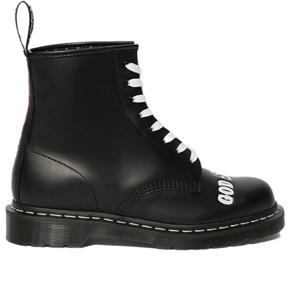 NIB SEX PISTOLS DR. MARTEN 1460 LIMITED EDITION BLACK LEATHER COMBAT ARMY BOOTS - Picture 3 of 9